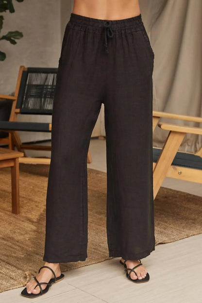 LA Relaxed - Italian Linen Drawstring Pants With Pockets - Rack Hunt