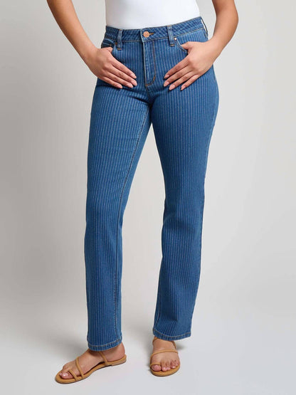 Lexington Straight-leg Striped Jeans - Petite