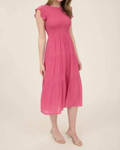 Smocked Tiered Midi Dress