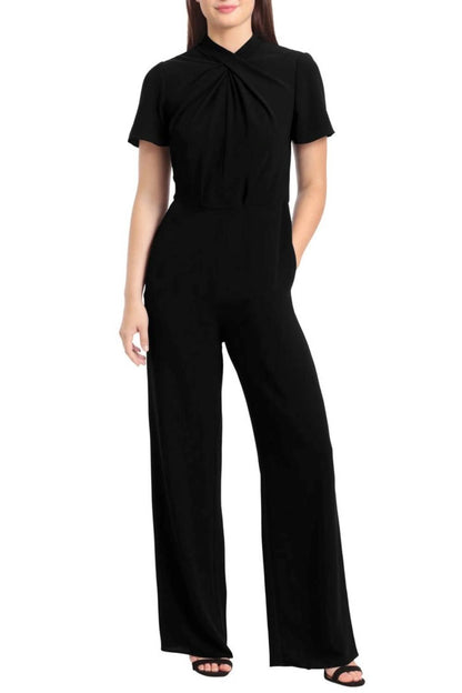 Twist Mock Neck Flutter Sleeve Jumpsuit