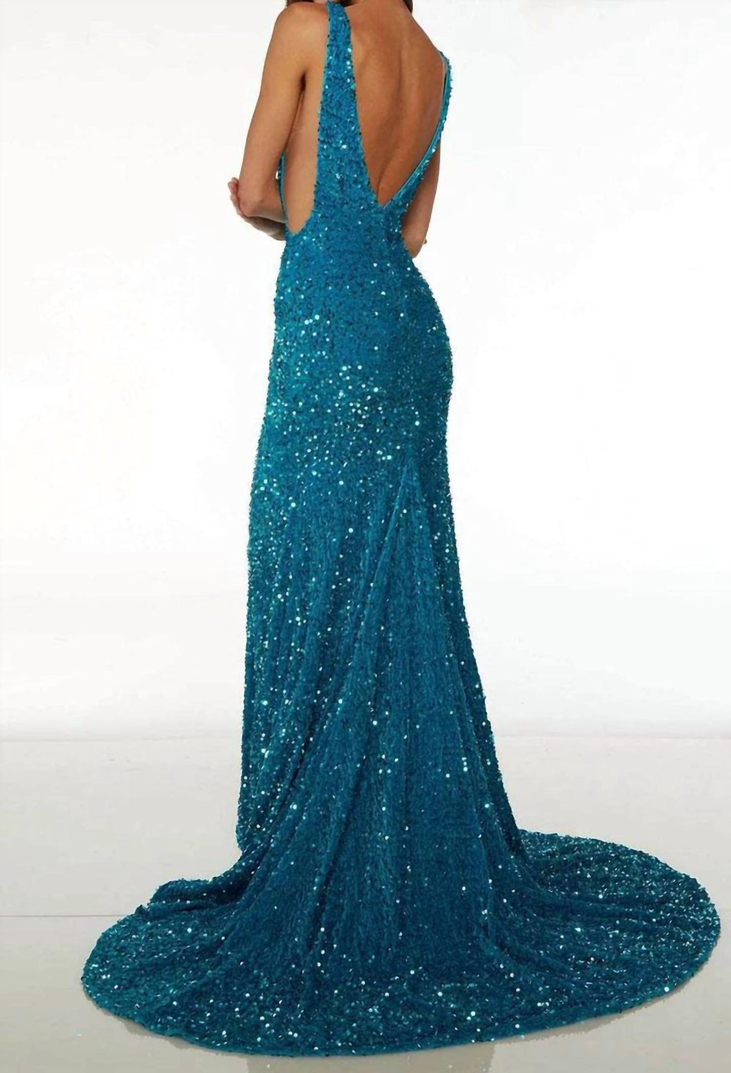 Open Back Sheath Evening Dress
