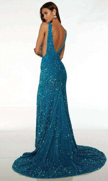 Open Back Sheath Evening Dress