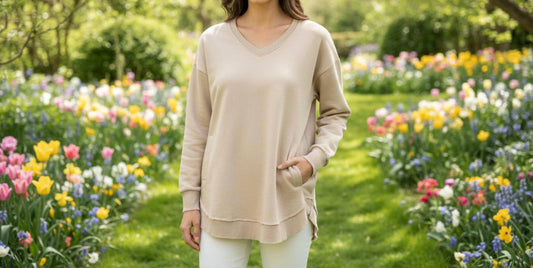 V-neck Sweatshirt With Pocket