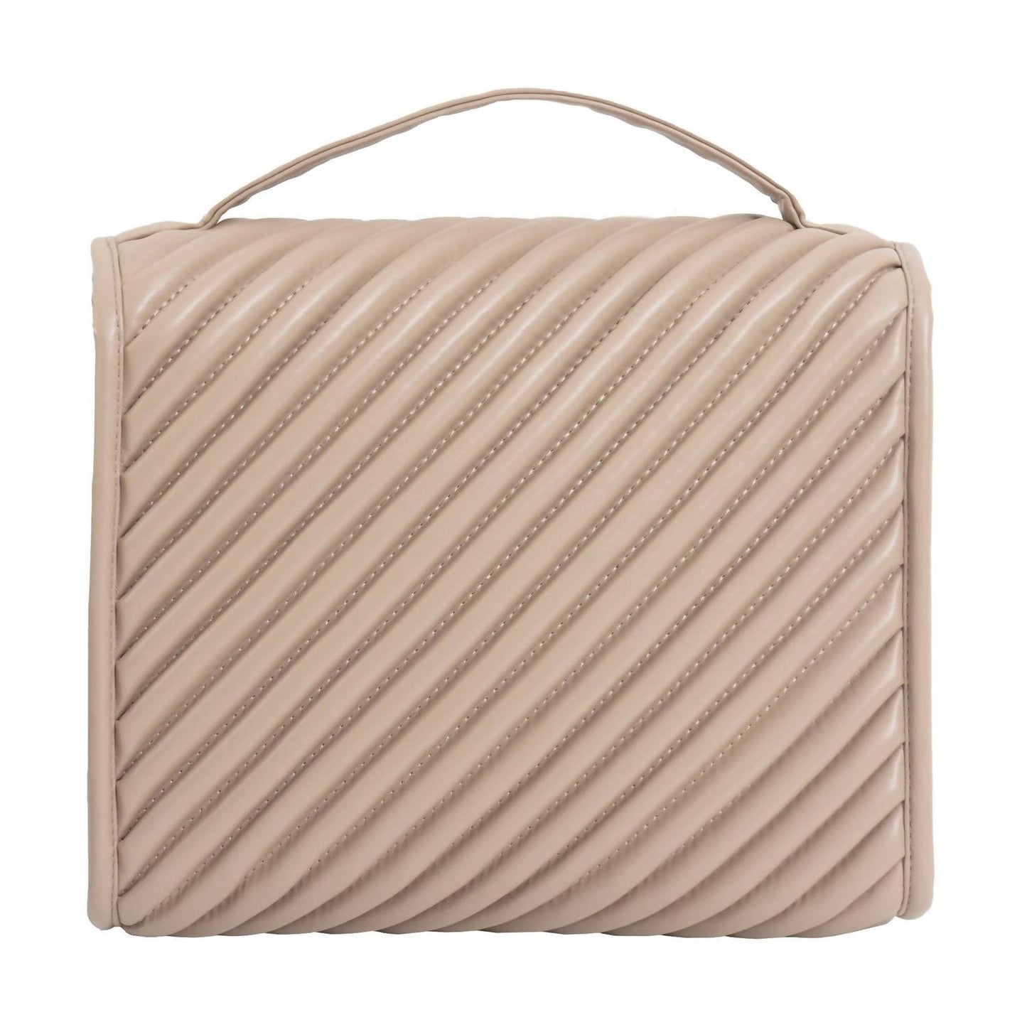 Women's Large Diagonal Quilted Hanging Toiletry Case