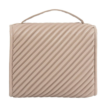 Women's Large Diagonal Quilted Hanging Toiletry Case