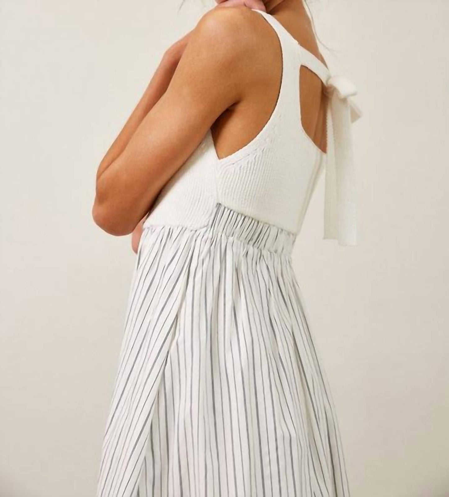 Ribbed Knit Bodice Maxi Dress