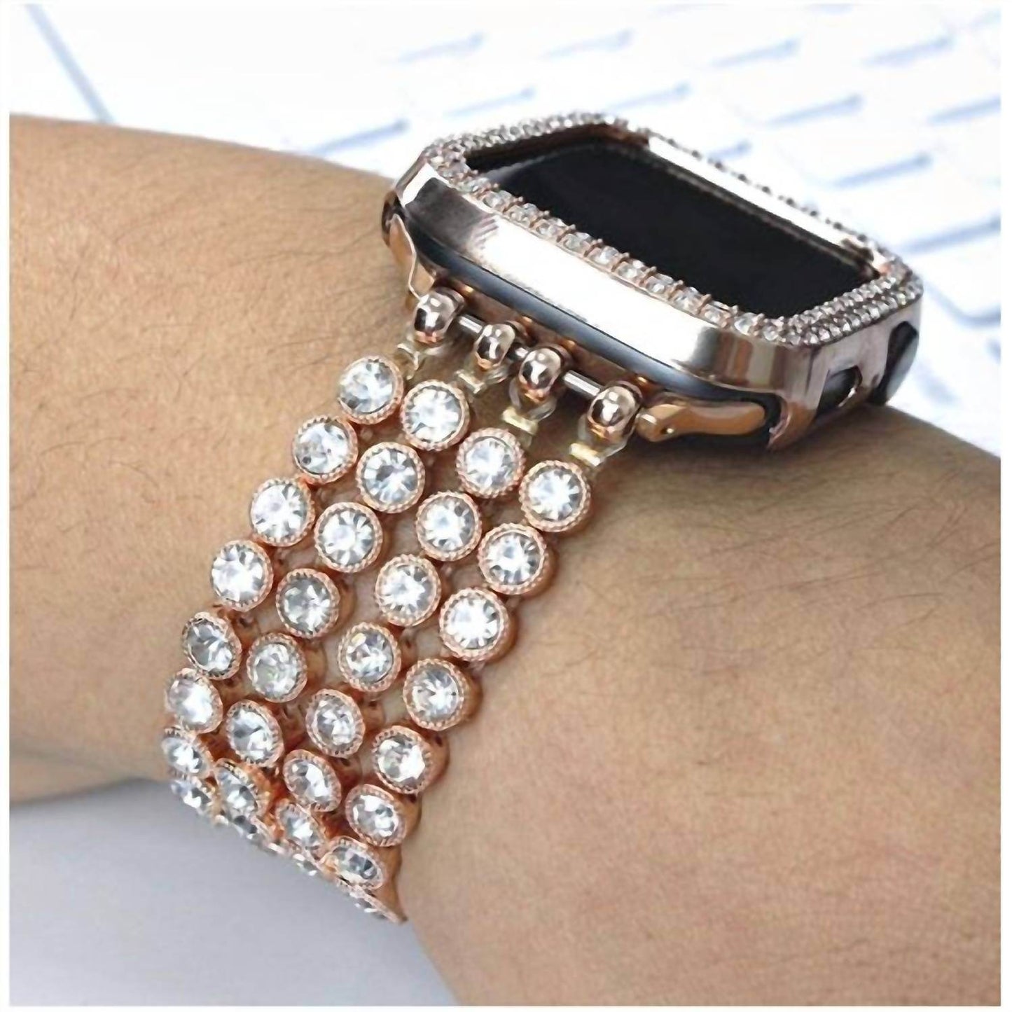 Shop Trends Now - Women's Rhinestone Beaded Apple Watch Band - Rack Hunt -