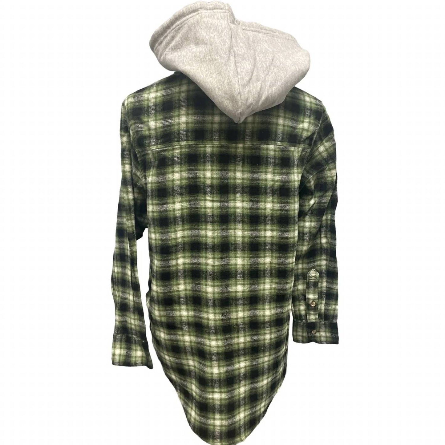 Women's Long Sleeve Plaid Flannel Cotton Blend Hoodie