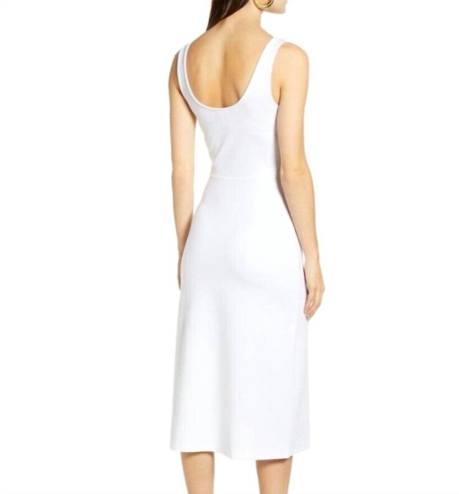 Leith - Knit Scoop Neck Side Slit Midi Dfress - Rack Hunt -