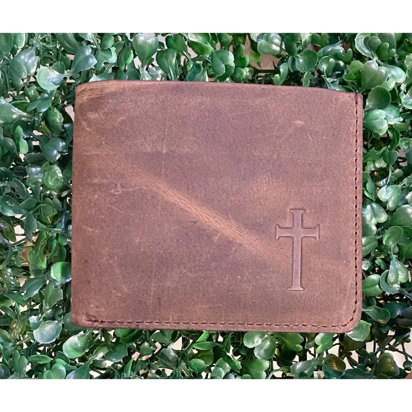 Swanson Christian Products - Men’s Genuine Buffalo Leather Cross Bifold Wallet - Rack Hunt