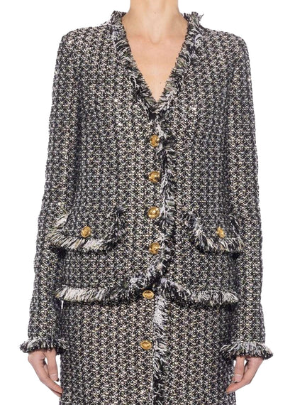 Boucle Jacket With Fringe Detail