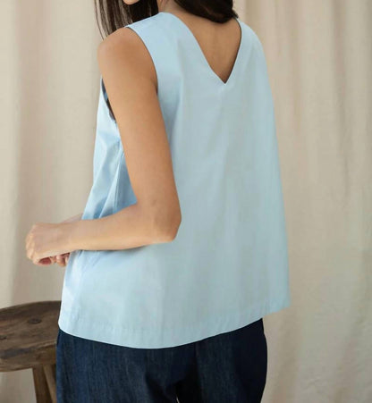 Azure Poplin Top