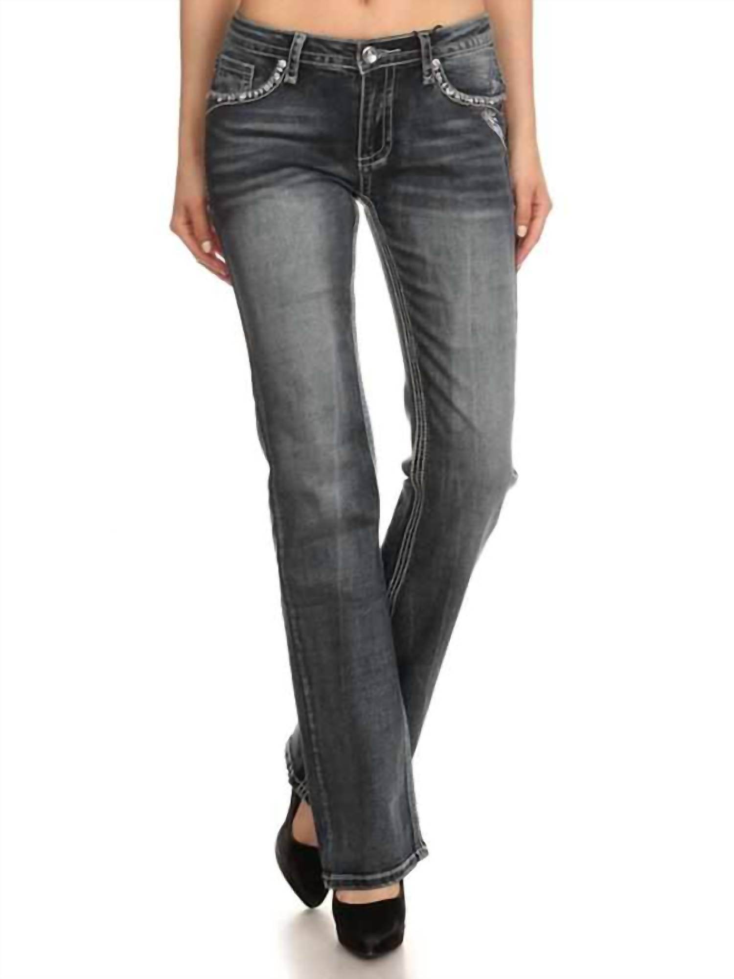 Bus Stop - Naughty Too Distressed Skull Jean - Rack Hunt -