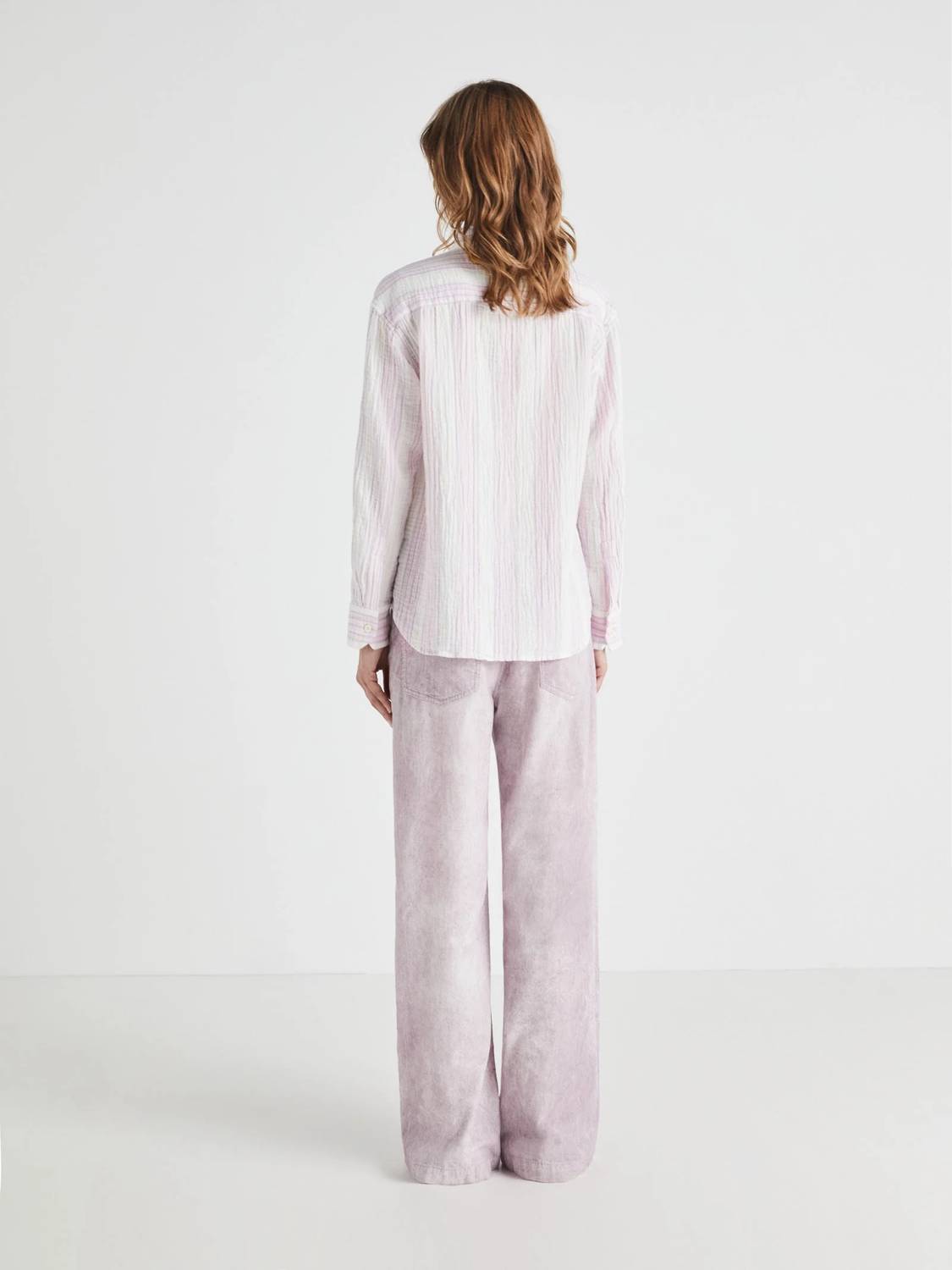 Tonal Striped Cotton Gauze Top
