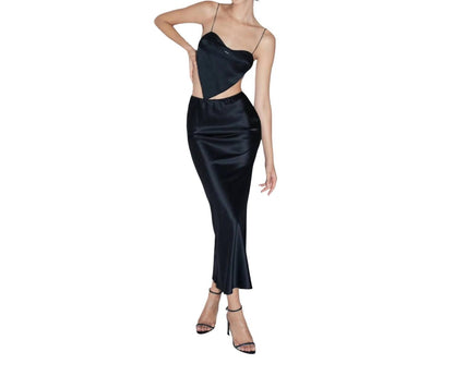 Alex Silk Midi Skirt