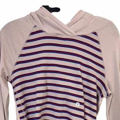 Women's Striped Pullover Hooded Tee