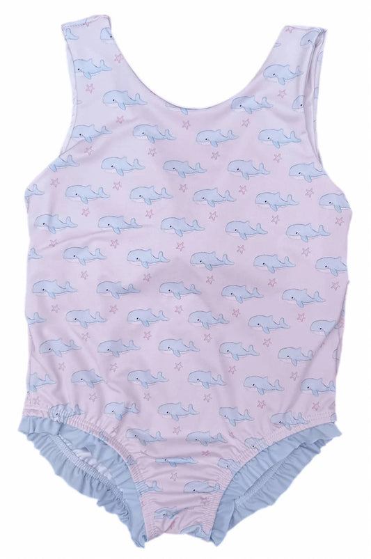Girls Oh Whale Lottie One Piece Swimsuit