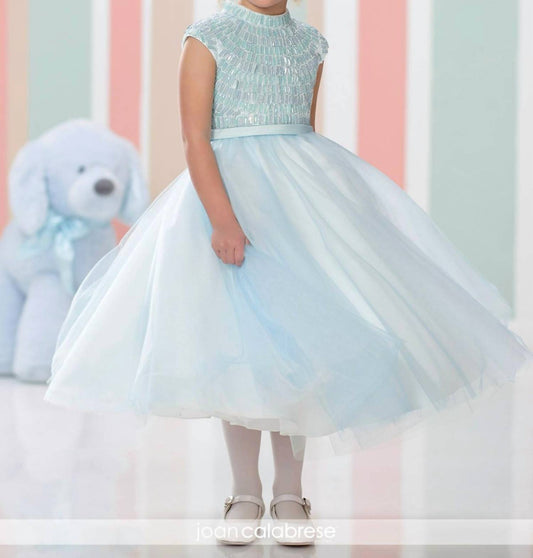 Toddlers Fancy Beaded Top Cap Sleeve Dress