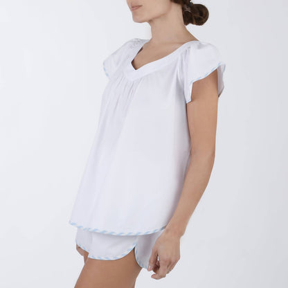 Vandy Scalloped Tape Trim Short Pajamas