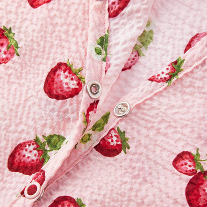 Girl's Strawberry Snap Shortall