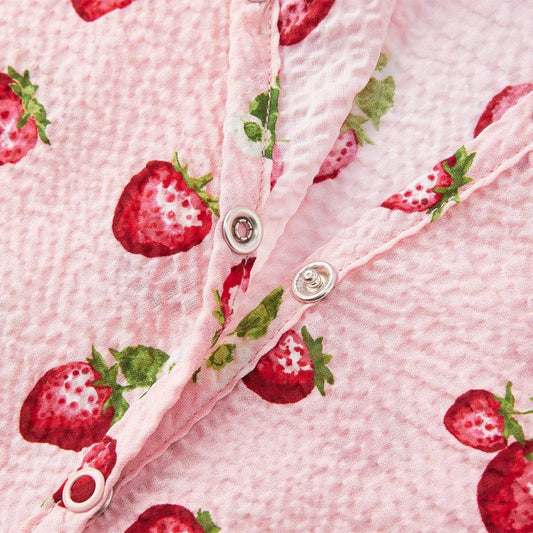 Girl's Strawberry Snap Shortall