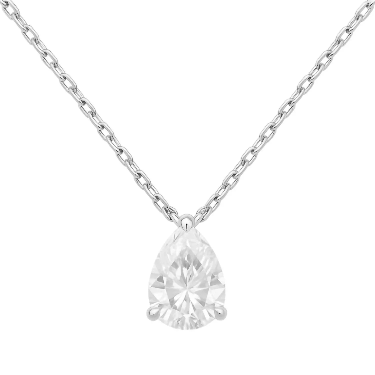 Allyanna Gifts - Women's Moissanite Pear Shape Solitaire Necklace - Rack Hunt