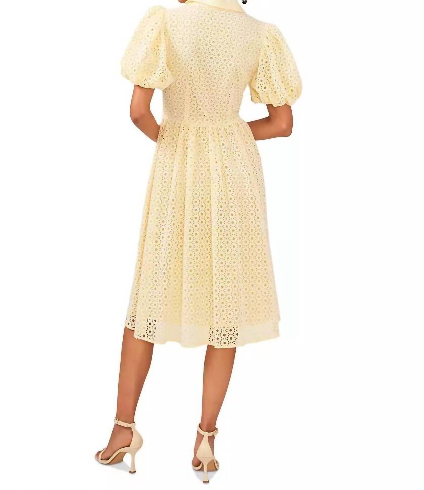 Balloon-sleeve Cotton Dress