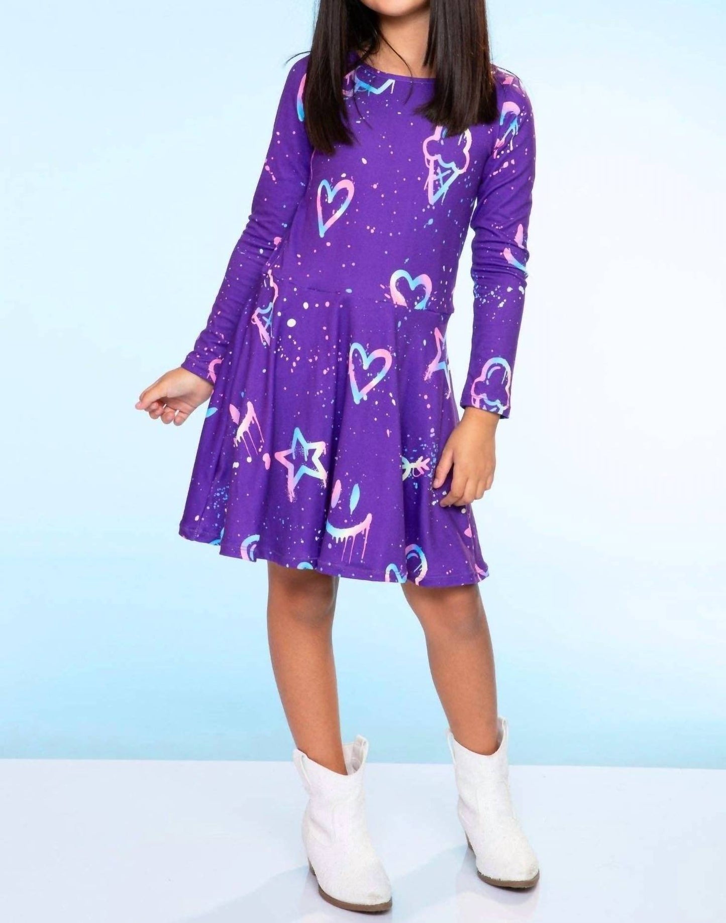 Graffiti Rainbow Simply Soft Skater Dress