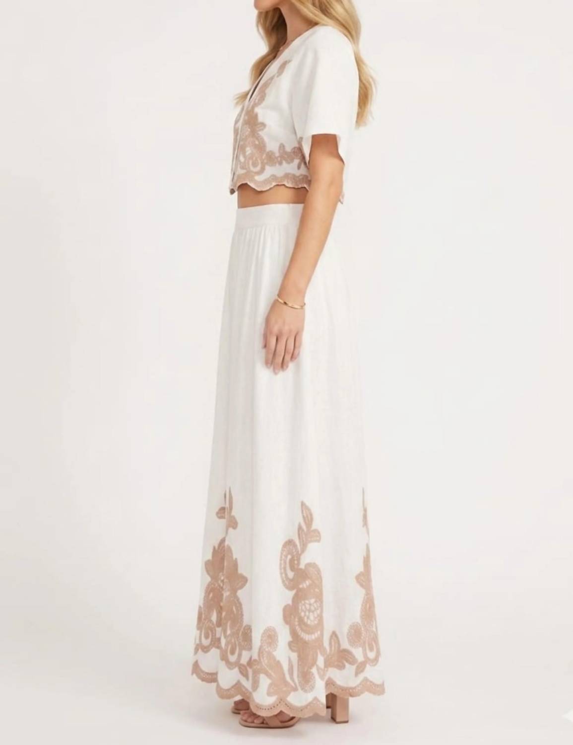 Embroidered Two-piece Maxi Skirt Set