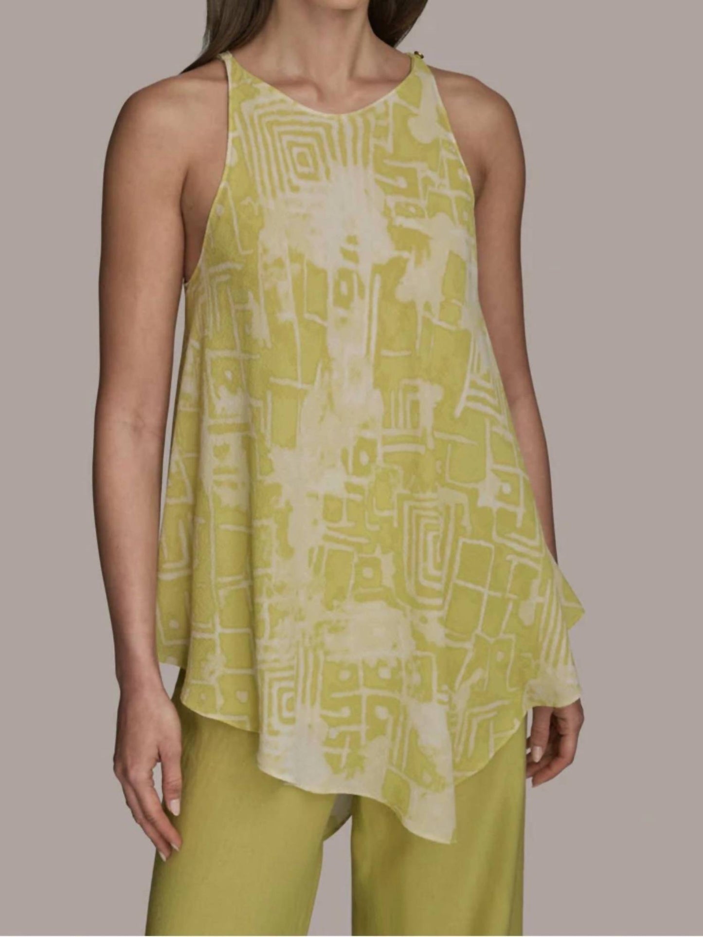 Asymmetrical Hem Sleeveless Tunic
