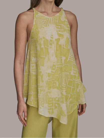 Asymmetrical Hem Sleeveless Tunic
