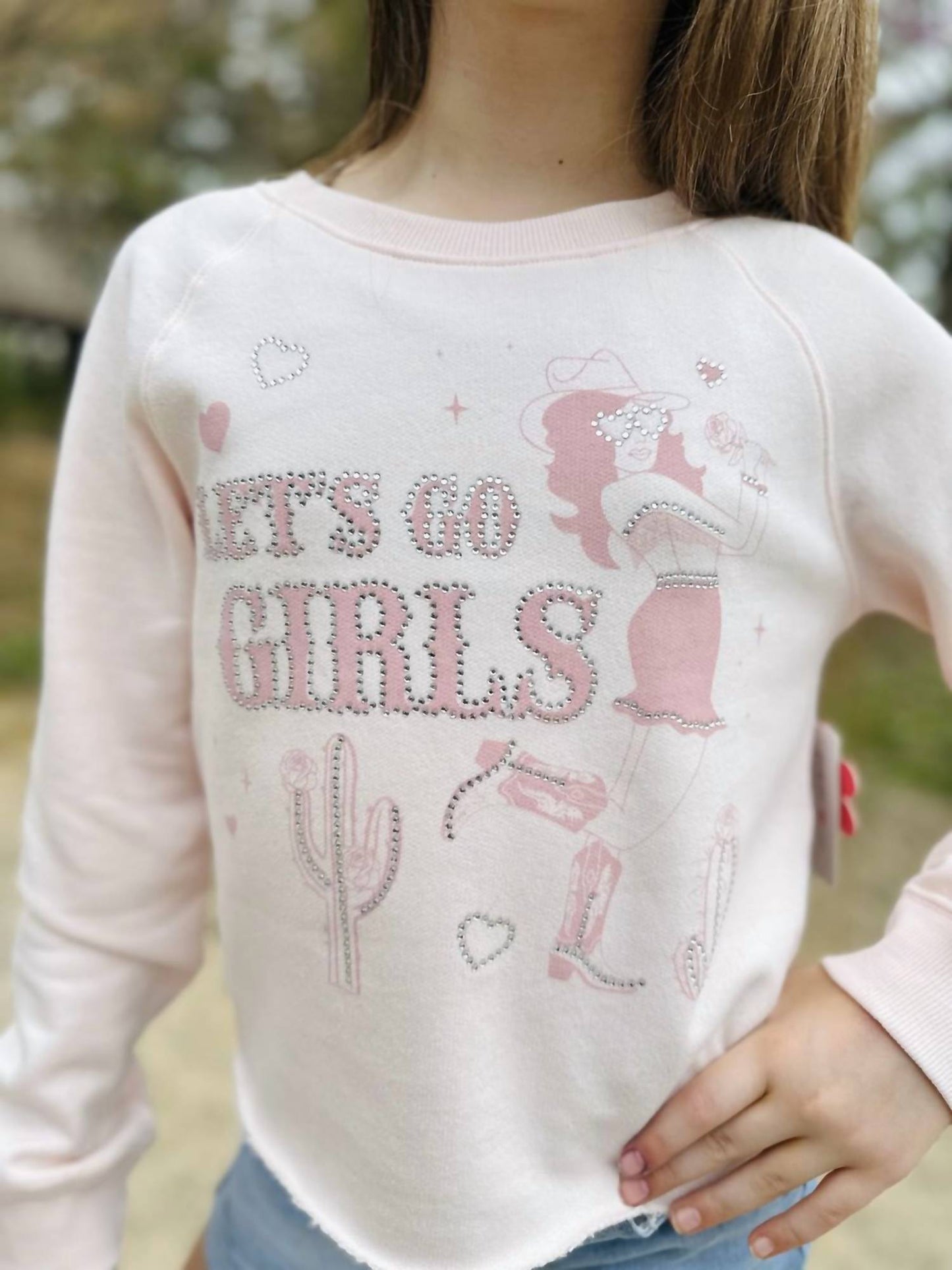 Tween Let's Go Girls Rhinestone Sweatshirt
