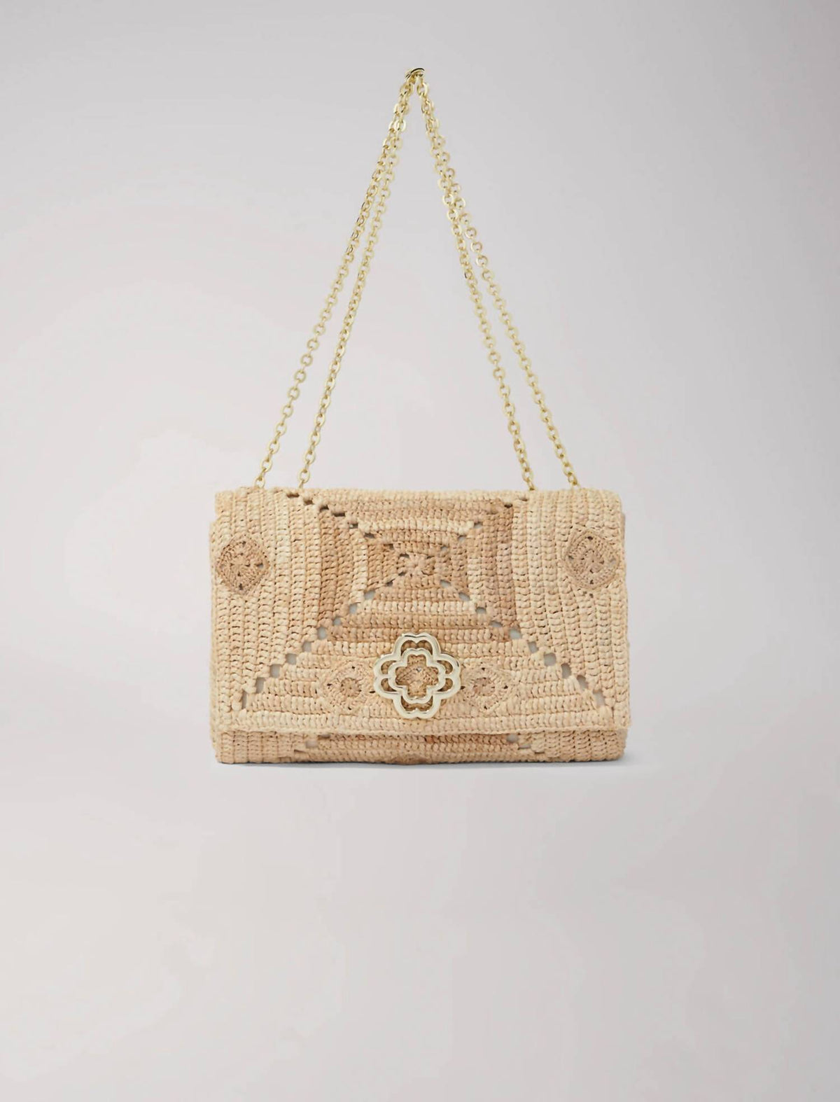 Women's Clover Raffia Shoulder Bag