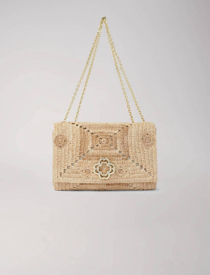 Women's Clover Raffia Shoulder Bag