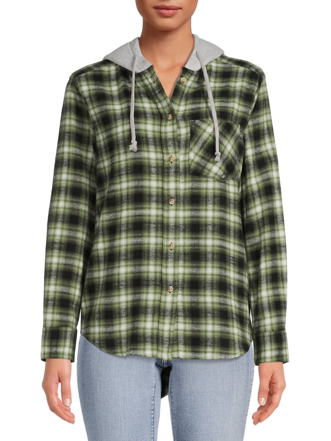 Women's Plaid Flannel Hoodie Three Piece Set
