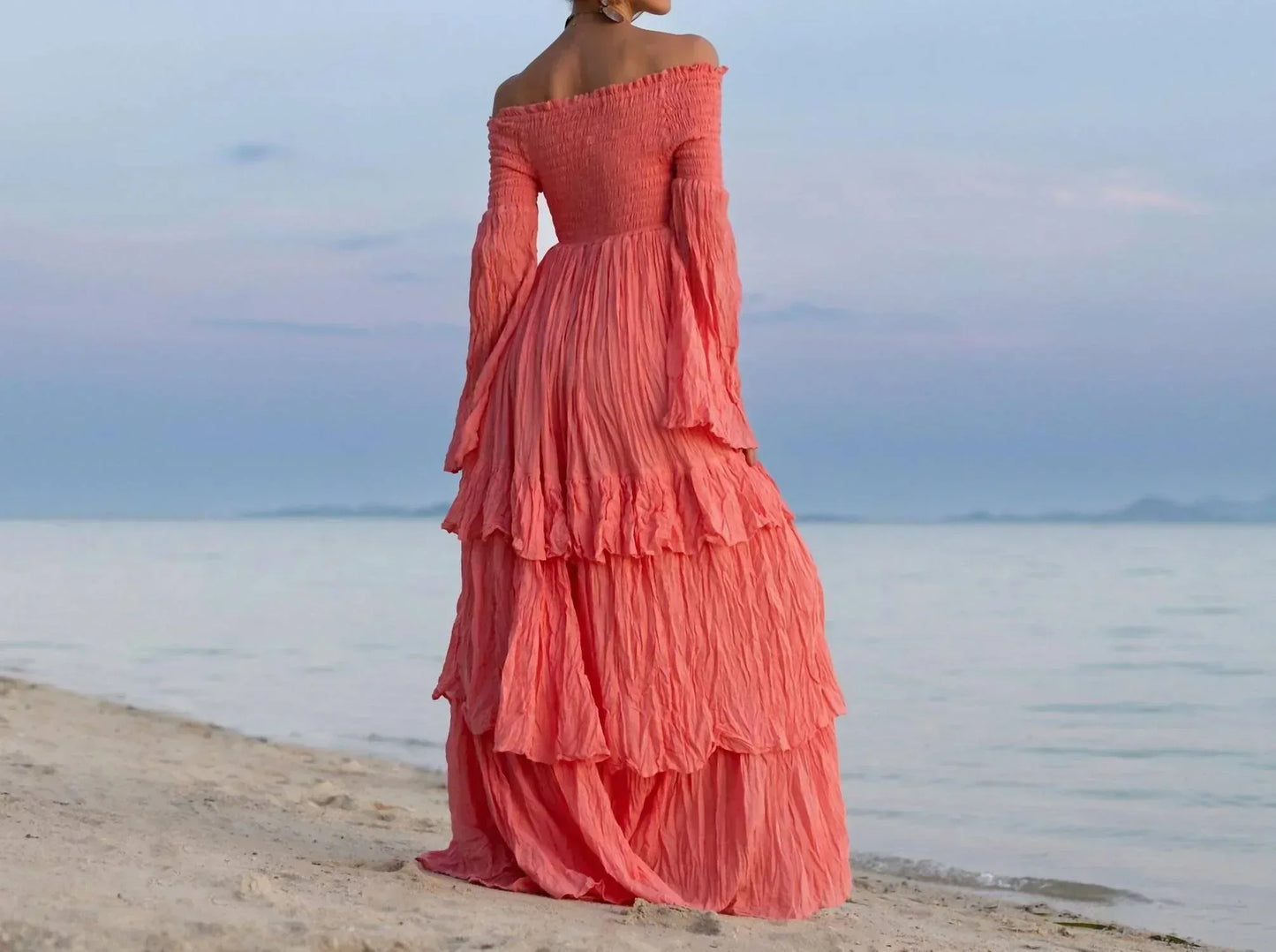 Zinnia Pearl - Women's Sexy Shoulders Maxi Dress - Rack Hunt