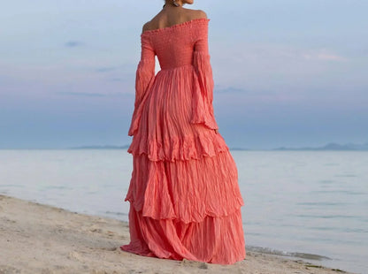 Zinnia Pearl - Women's Sexy Shoulders Maxi Dress - Rack Hunt