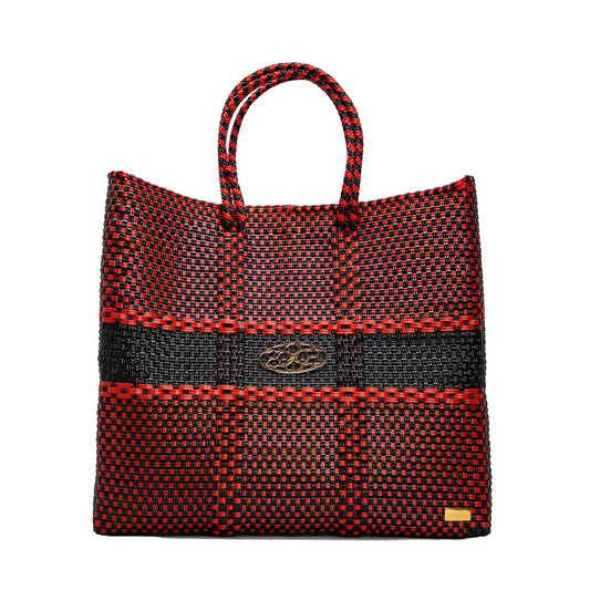 Women's Medium Woven Striped Shoulder Strap Tote Bag