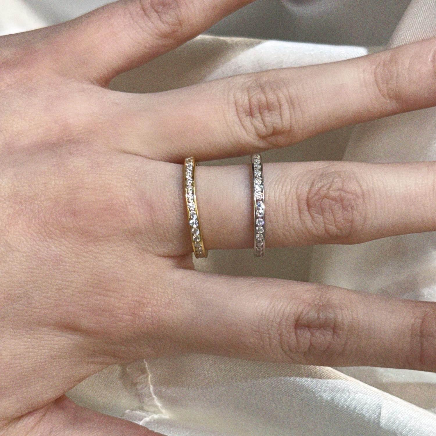 Allyanna Gifts - Women's Moissanite Pave Eternity Band Ring - Rack Hunt