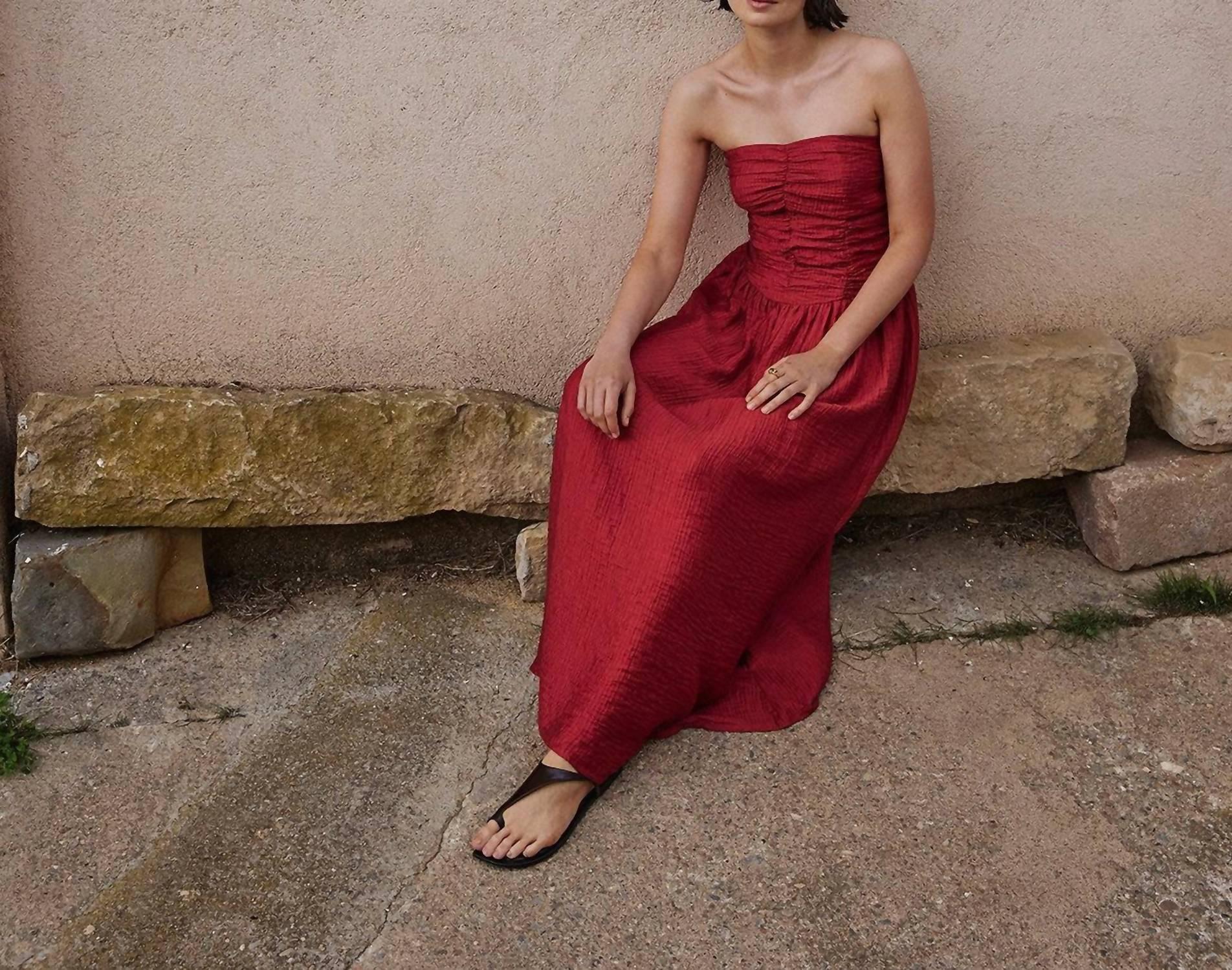 Yerse - Strapless A-line Midi Dress - Rack Hunt