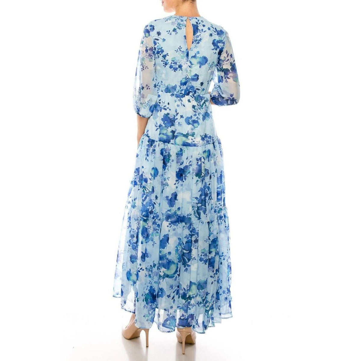 Floral Print Tiered Maxi Dress