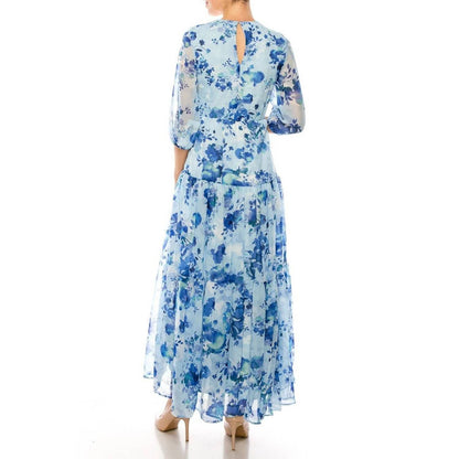 Floral Print Tiered Maxi Dress