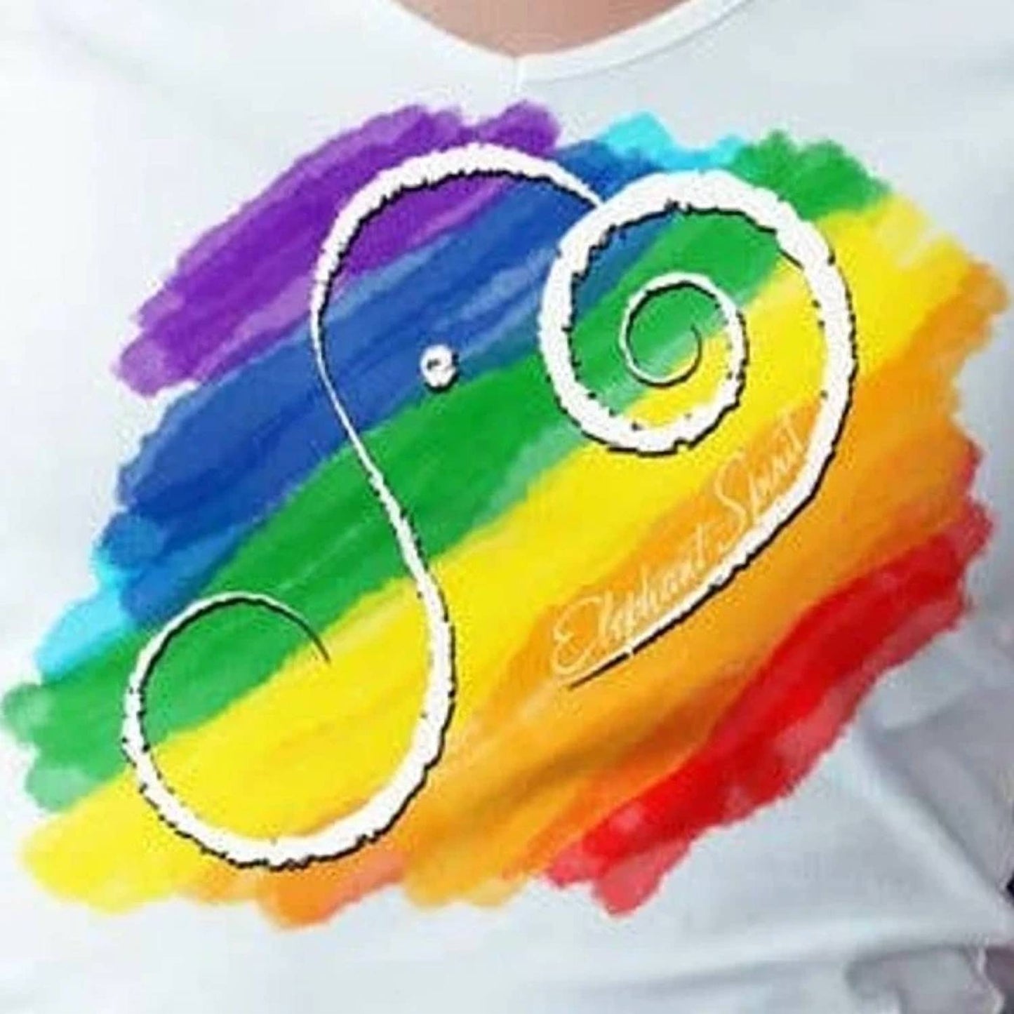 Women's Hand Printed Pride Elephant Spirit Performance Tee