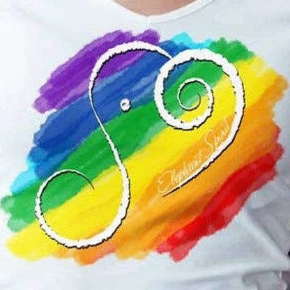 Women's Hand Printed Pride Elephant Spirit Performance Tee