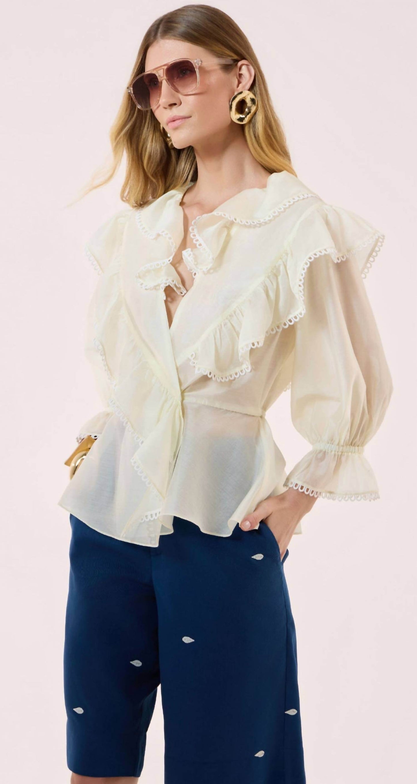 Strass - Ruffled Lace Shirt - Rack Hunt -