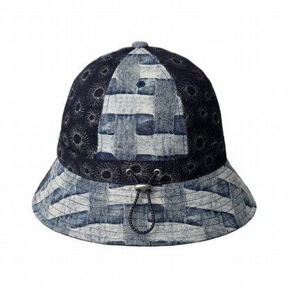 Women's Patchwork Denim Mash Up Casual Bucket Hat
