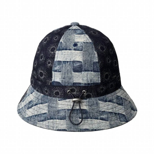 Women's Patchwork Denim Mash Up Casual Bucket Hat