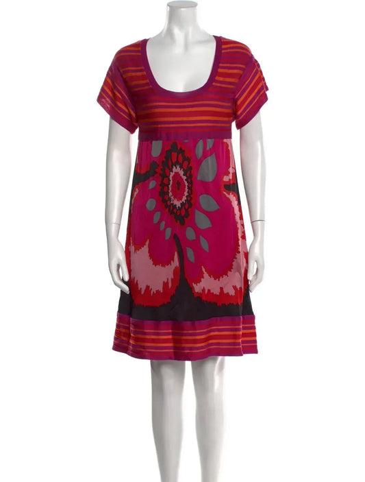 M Missoni - Floral Striped Knit Jersey Mini Dress - Rack Hunt