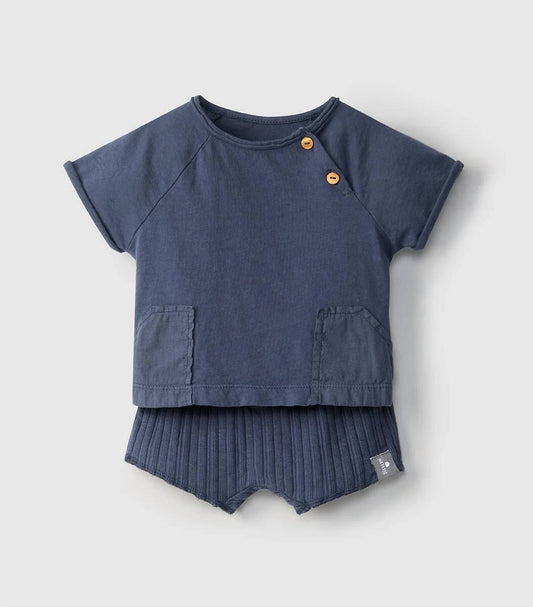 Baby Boys T-shirt & Ribbed Shorts Set