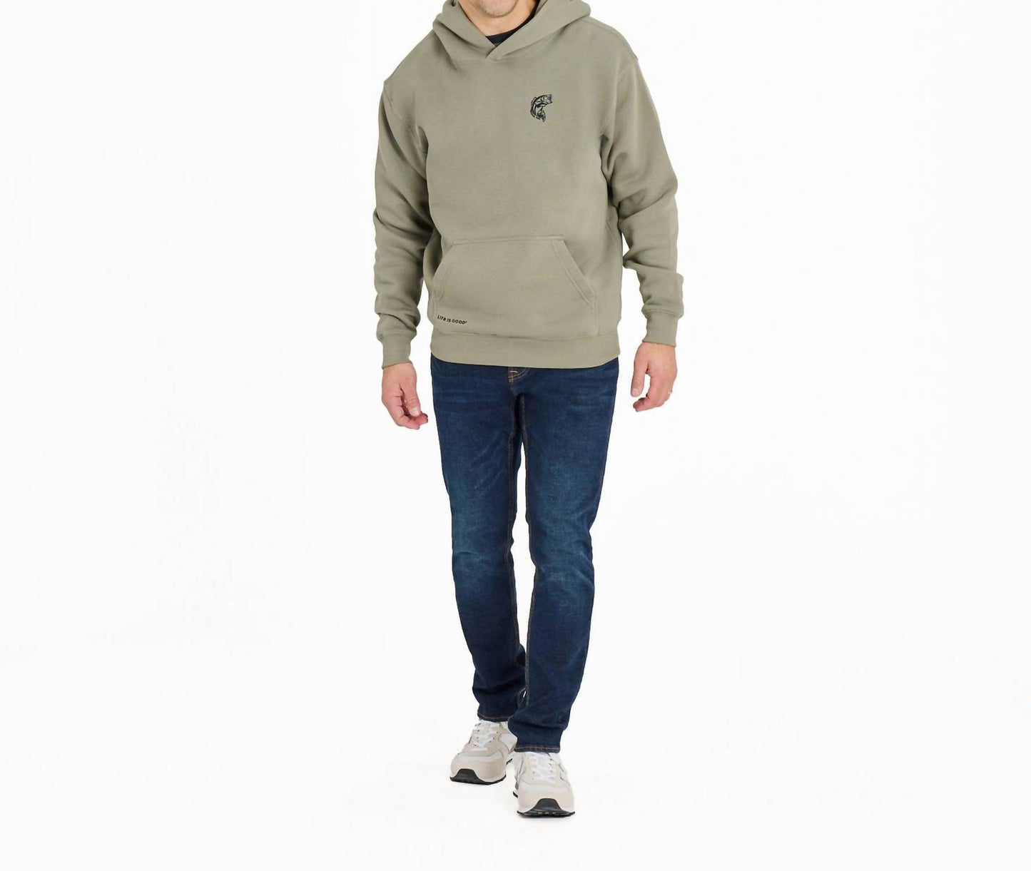 Men's Simple Fish Good Vibes Fleece Hood